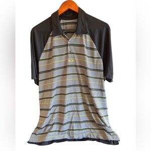 Oakley Striped Quick-Dry Polo - EUC